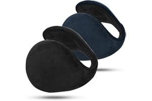 BOER Winter Ear Muffs for Men & Women- Fluffy Warm Earmuffs Foldable Knit Ear Muffs Warmers Behind The Head Earmuffs Adjustable for Cycling Running Skiing