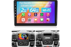 NHOPEEW 2+64G Radio Android 9 Pouces pour Ducato 3/Peugeot Boxer 2/Citroen Jumper2 2011-2022 - Wireless CarPlay & Android Auto, Navigation GPS, Contrôle du Volant, FM RDS + Caméra de Recul