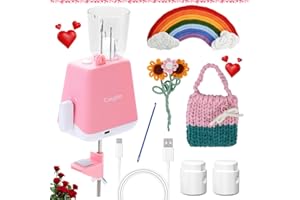 Caydo Tricotin Automático, Eléctrico Maquina de Tricotin, Mini Molino de Tejer, Regalo Perfecto DIY Máquina de Ganchillo para Adultos y Niños, Patente