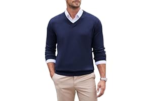 COOFANDY Herren Pullover V Ausschnitt Strickpullover Langarm Pulli Leichter Casual Business Pullover Slim Fit Sweater