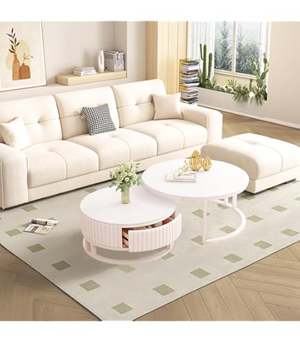 Ronde Salontafel Met Opbergruimte Wit