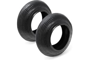 Wiltec Lot de 2x Pneu 3.50-8 pour Diable – 350 x 100 mm – Sans Chambre à air ni Jante – capacité de charge max. 130 kg – pour Roue Brouette Chariot