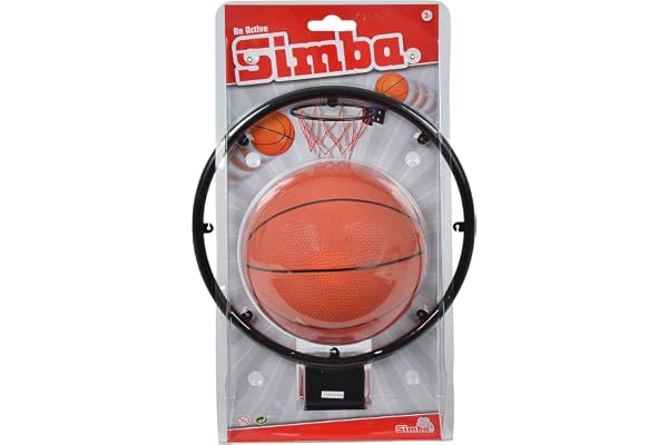Simba 107400675 – basketkorg, korg med nät 22 cm, boll 14 cm, 2 delar, från 3 år