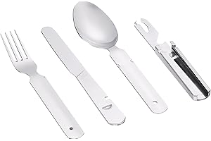 KOSXBO Oryginalne sztućce kempingowe ze stali nierdzewnej Bundeswehry!