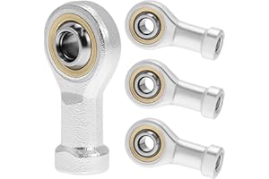 QWORK® 4 Pièces 6mm Embout Roulement à Rotule M6 x 1.0, Femelle Filétage Auto-Lubrifiantes