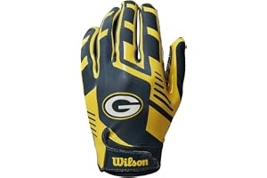 Wilson Green Bay Packers Youth Stretch-Fit NFL Receivers Handskar (barn)