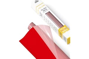 POLI-TAPE TUBITHERM® FLOCK Transferfolie mit samtartiger Oberfläche für Textilien – Flockfolie zum Aufbügeln, Plotterfolie für DIY Shirts, Signal Rot, 30,5 cm x 61 cm