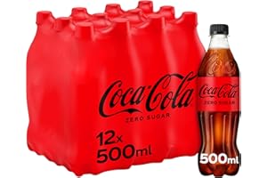 COCA-COLA Coca Cola Zero Sugar 12 x 500ml PET, Black