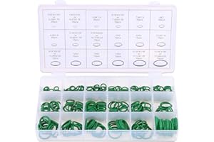glarks 18 tamaño 270pcs goma junta tórica coche Auto vehículo reparación aire acondicionado Compresor sellos surtido Kit (verde)
