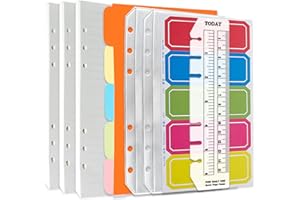 DY.2ten Set di 3 Quaderni A6 Ricaricabili, Buste Con Cerniera, Divisori, Schede Indice, Pennarelli per Righello, Ricarica di Carta per 6 Anelli