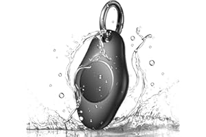 Waterproof Airtag Holder Keychain Case,HonShoop Screw Full Cover Protective Air Tag Compatible for Apple AirTag Key Ring (Black 1 Pack)