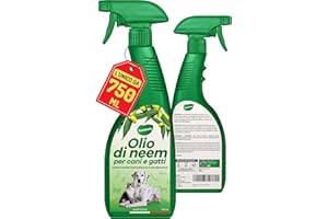 Gardemia Olio di Neem per Cani Gatti Spray 750ml Sgradito a Zecche Pulci Zanzare Insetti Azione Naturale Effetto Barriera abbinabile a Repellente Antipulci Antiparassitario Aroma Gradevole