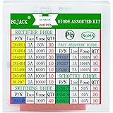 BOJACK 14 value 240 pcs Diode Assortment Kit Contain Rectifier/Fast Recovery/Schottky/Switching Diode 1N4001 IN4004 IN4007 IN