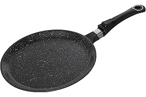 Pradel Excellence - Poêle à Crêpes en Fonte d’Aluminium Premium, Revêtement Anti-Adhésif “Façon Pierre”, Manche Amovible - Co
