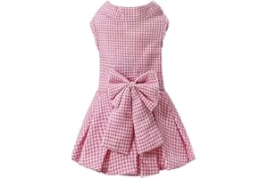 MAMORE Pet Dresses for Small Dogs Cats Girl, Cute Princess Bowknot Dress Puppy Shirt All Weather Skirt Clothes Cat Apparel for Birthday Wedding Party Holiday (Pink, Medium)