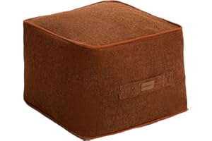 ‎DEKORIST Dekorist Pouf Hocker, Quadratisch Sitzpouf, Hochwertiger Sitzhocker, Pflegeleichter Sitzpuff, Puff Hocker für Wohnzimmer, Schlafzimmer, Quantum, 46 x 46 cm, Braun