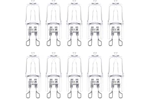 DoRight 10 Pack G9 Halogen Wax Burner Bulbs 40W, 230V 2700K Warm White Dimmable Capsule for Melt Lamp Replacement, Candle & Nightlights Warmers