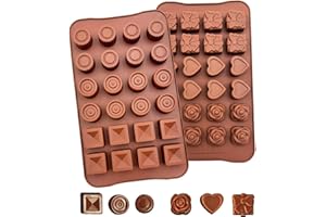 LightBeacon 2 Pièces Moule a Chocolat en Silicone, Moules à Truffe, Moule Silicone Patisserie Alimentaire, 24 Cavités, Moule Chocolat Anti-adhésif, pour Gelée, Bonbons, Glaçons, Gâteaux