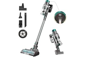 Ultenic U11 Pro Aspirapolvere senza Fili, 25000Pa, Scopa Elettrica Potente con Display Touch, Autonomia 50 Minuti, Boost Tappeto, 4 Spazzole per Pavimento, Tappeto, Tenda, Peli Animali