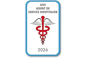 SIGNAL SAFETY Autocollant Sticker - Vignette Caducée 2026 pour Pare Brise en Vitrophanie - V4 Ash - Agent de Service Hospitalier