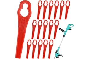 APOMOONS 100 sztuk noży do podkaszarki z tworzywa sztucznego, do podkaszarki do trawy, akcesoria do pielęgnacji trawnika, do podkaszarek akumulatorowych