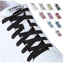 Lacci Scarpe Elastici Con Fibbia Metallo | 2 Paia (Nero E Bianco), 90 Cm, Per Scarpe Da Ginnastica E Trekking