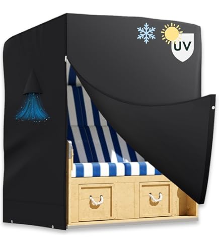 Strandkorb-Schutzhülle Von CS Cover – Wasserdicht, Belüftet, Für Alle Körbe (145x100x150/165 Cm)