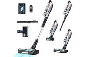 LEVOIT Aspirapolvere Senza Fili Potente con Mini Turbo Spazzola e Antigroviglio, 99,99% Filtrazione con HEPA, Scopa Elettrica Senza Fili con Schermo LED, Fino a 60min, per Pavimenti, Peli di Animali