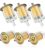 Benzinfilter 6mm Inline - 6 Stück Mit Klemmen Für ATV, Rasenmäher & Mehr