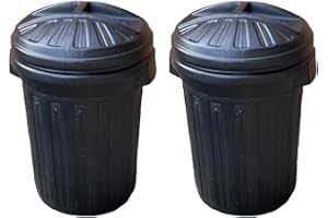 IDEAL 365 90 Litre Heavy Duty Refuse Bin – Durable Outdoor Garden Waste Container – Strong Polypropylene Dustbin for Rubbish, Recycling, Feed & Storage (2 Pack)