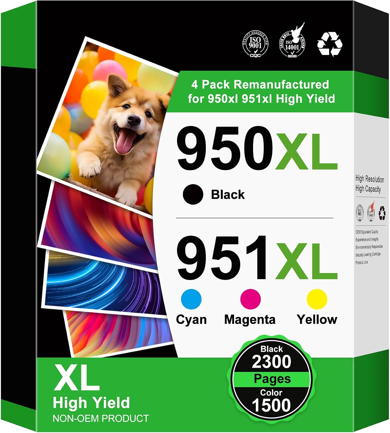 Tinta 950XL 951XL Compatibles con HP 950XL HP 951XL Recambio para Uso con HP Officejet Pro 8600 8610 8615 8620 8100 8625 8630 276DW 251DW (Paquete de 4)