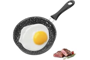 XCRPRT Mini poêle antiadhésive Ø 14 cm – Petite poêle à induction pour œufs frits, portable pour camping et cuisine à gaz
