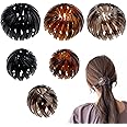 6 Pcs Birds Nest Hair Clips Hair Claw Clamps Bun Makers Expandable Ponytail Holder Comb Hair Bands Hair Accessory for Women Girls(2 Size)