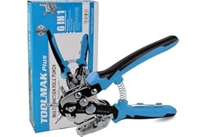 TOOLMAK PLUS Perforadora de cuero multifunción, muy sin esfuerzo, obtén agujeros perfectos para cuero y cinturón, plástico, regalos creativos para los amantes del bricolaje, azul