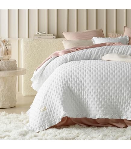 3 stuks gewatteerde sprei fluwelen sprei katoenen voering deken 100% decoratie dekbedovertrek set groot, browna, 270 x 234 cm 2 x 51 x 71 cm