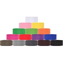 Lot De 12 Rouleaux Sangle Polypropylène Robuste 2,5 Cm X 5,5 M - Multi-usages Escalade, Bricolage, Colliers Animaux, Sacs à Dos
