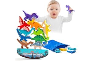 LTMMC Dinosaur Toys for Boys Age 1-6, 1-6 Year Old Boy Gifts, Educational Toys for 3-9 Year Olds, Wooden Dinosaur Stacking Toys, Building Blocks for 1-6 Year Old Boys