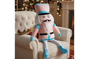 Lanpn Poduszka świąteczna, Poduszka Dziadek do orzechów, świąteczna dekoracja, zimowe poduszki dekoracyjne do Biurowy Salon Sypialnia kanapę Łóżko (Różowy, 57,5x84,5cm)