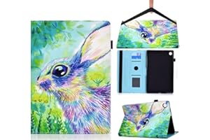 Rosbtib Funda Compatible con Lenovo Tab M10 Plus 3rd Gen 2022 10.6 Pulgada TB-125FU, Cuero PU Funda para Función de Soporte Cover M10 Plus 3rd 10.6" - Conejo de Colores