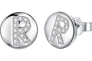 J.Endéar Earrings Initial Letter A-Z for Women Girls 925 Sterling Silver Hypoallergenic Tiny Studs, Jewelry Birthday Children's Day Gifts for Kids Daughter