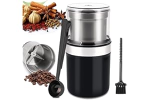 EUAKEE Macina Caffe' Elettrico, Macinacaffè Elettrico Con Cucchiaino Per Caffè, Capacità Di 100g, Coffee Grinder per Chicchi di caffè Macina Spezie Semi Pepe Zucchero Sale