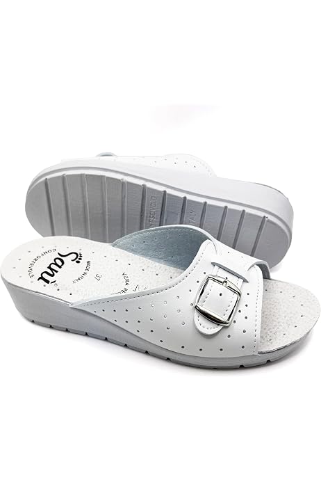 Clearance Fly Flot Zoccoli Sanitari On Sale Fly Flot Professional Certified Zoccoli Sanitari Donna Traspiranti Ciabatte Con Tomaia In Evopell Sottopiede Imbottito In Pelle Antishock Bianco 35 Amazon Moda - 12