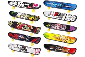 Bambebe Finger Skate 10 Piezas Mini Fingerboard Monopatines para Dedos Tablero del Dedo de Juguete Juegos de Skatepark Regalo de Cumpleaños para Niños(Patrones aleatorios)