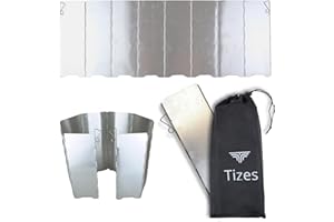 TIZES Cortavientos Camping Gas - Paravientos Paellero - Paravientos Cocina Camping - Paravientos Camping - Cortavientos Paellero Gas Butano - Paravientos Paella - Cortavientos Cocina Camping Gas Aluminio