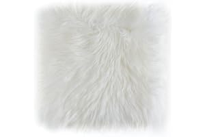 ‎-LUXOR- LIVING -LUXOR- living Sitzkissen aus echtem Schaffell – kuscheliges & bequemes Stuhlkissen, Lammfell Sitzauflage für Stühle & Bänke, 34 x 34 cm Weiß, 1 Kissen