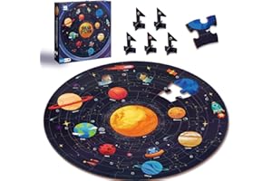 TAOZI&LIZHI Sonnensystem-Bodenpuzzle für Kinder im Alter von 3–5, 4–8 Jahren, großes 48-teiliges rundes Weltraum-Planeten-Puzzlespielzeug, pädagogisches Lern-Geburtstagsgeschenk