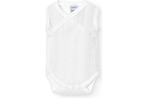 BABIDU Body per Neonato Incrociato Senza Maniche in Cotone 100%, Body in Tessuto Perlato Morbido e Traspirante, Abbigliamento Ideale per Neonati e Ragazze, Design Unisex per la Prima Usura
