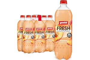 ‎GRANINI granini FRESH Pfirsich (6 x 0,75l), Pfirsich-Erfrischungsgetränk, mit Kohlensäure, echte Früchte, wenig Kalorien, ohne Süßungsmittel, vegan