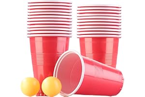 infactory Beer Pong-set med 24 muggar à 450 ml och 2 bollar