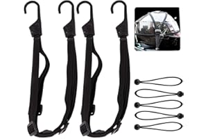 N\B GIAK rowerowy pas mocujący do bagażu, bagażnika, regulowane linki napinające z hakiem + 5 szt. gumek napinających do kasku motocyklowego, bagażu rowerowego